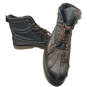 Duck Boots Mens Size 13 Sonoma Brown Black Leather LaceUp Outdoor ALL Weather